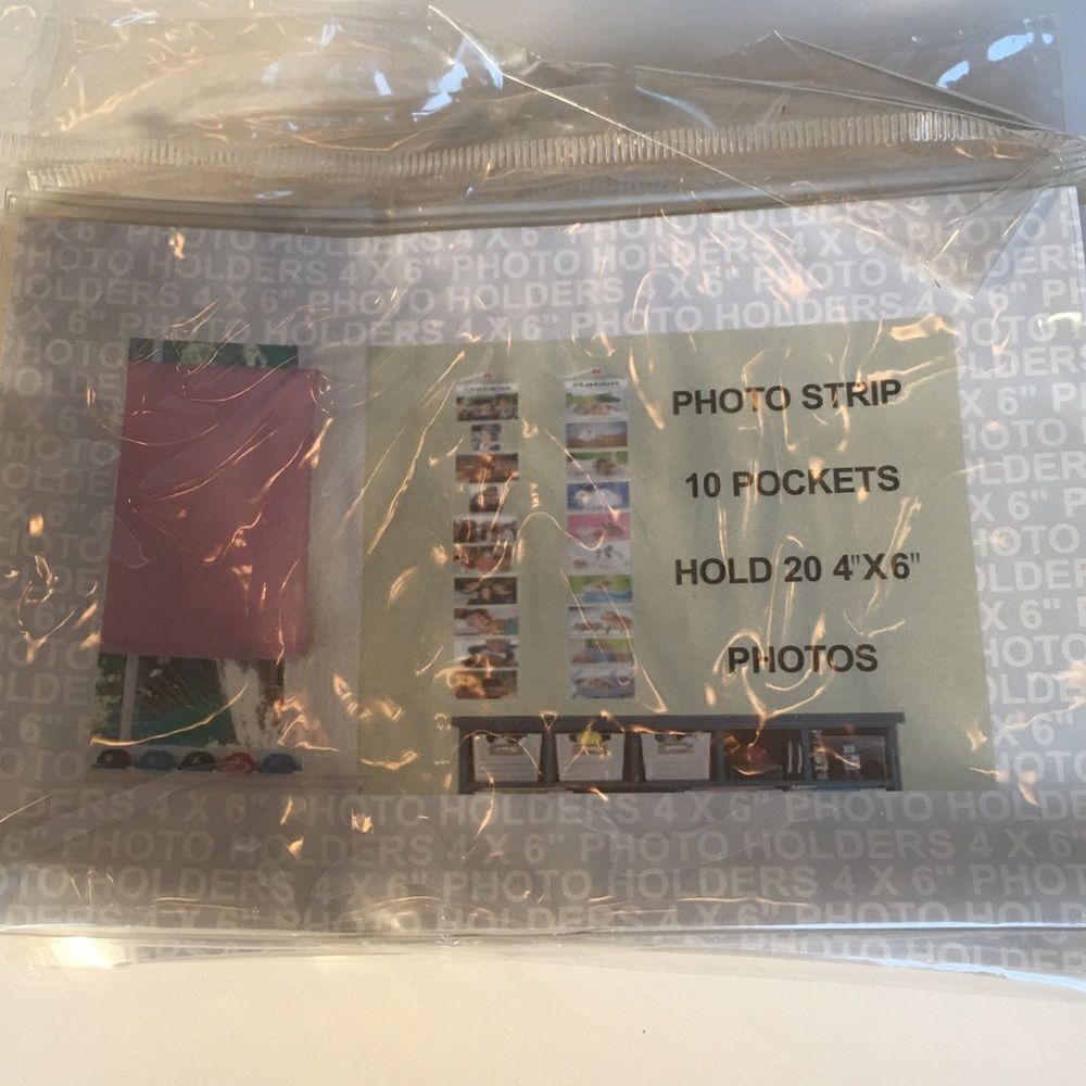 PHOTO STRIP Pockets w Adhesive Back 4” x 6”!